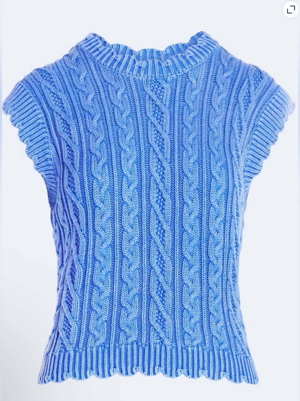 Free Assembly Women's Scalloped Cable Knit Cotton Vest, Size XL